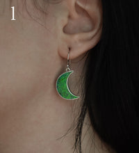 Load image into Gallery viewer, Northern Lights in Scotland Earrings, Synthetic Opal - Monarch Opal, Sterling silver.
