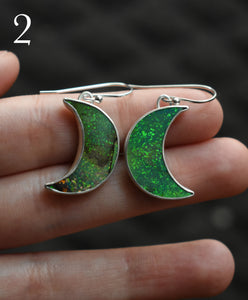 Northern Lights in Scotland Earrings, Synthetic Opal - Monarch Opal, Sterling silver.