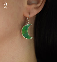 Load image into Gallery viewer, Northern Lights in Scotland Earrings, Synthetic Opal - Monarch Opal, Sterling silver.
