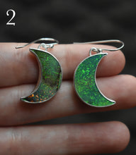 Load image into Gallery viewer, Northern Lights in Scotland Earrings, Synthetic Opal - Monarch Opal, Sterling silver.
