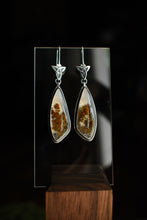 Load image into Gallery viewer, Scottish Highland Earring #2, Moss Agate, Sterling silver.
