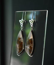 Load image into Gallery viewer, Scottish Highland Earring #2, Moss Agate, Sterling silver.
