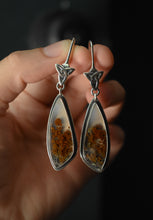 Load image into Gallery viewer, Scottish Highland Earring #2, Moss Agate, Sterling silver.
