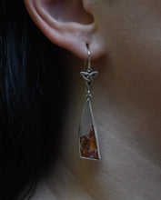 Load image into Gallery viewer, Scottish Highland Earring #1, Moss Agate, Sterling silver.
