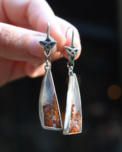 Load image into Gallery viewer, Scottish Highland Earring #1, Moss Agate, Sterling silver.
