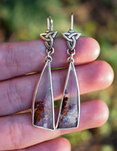 Load image into Gallery viewer, Scottish Highland Earring #1, Moss Agate, Sterling silver.
