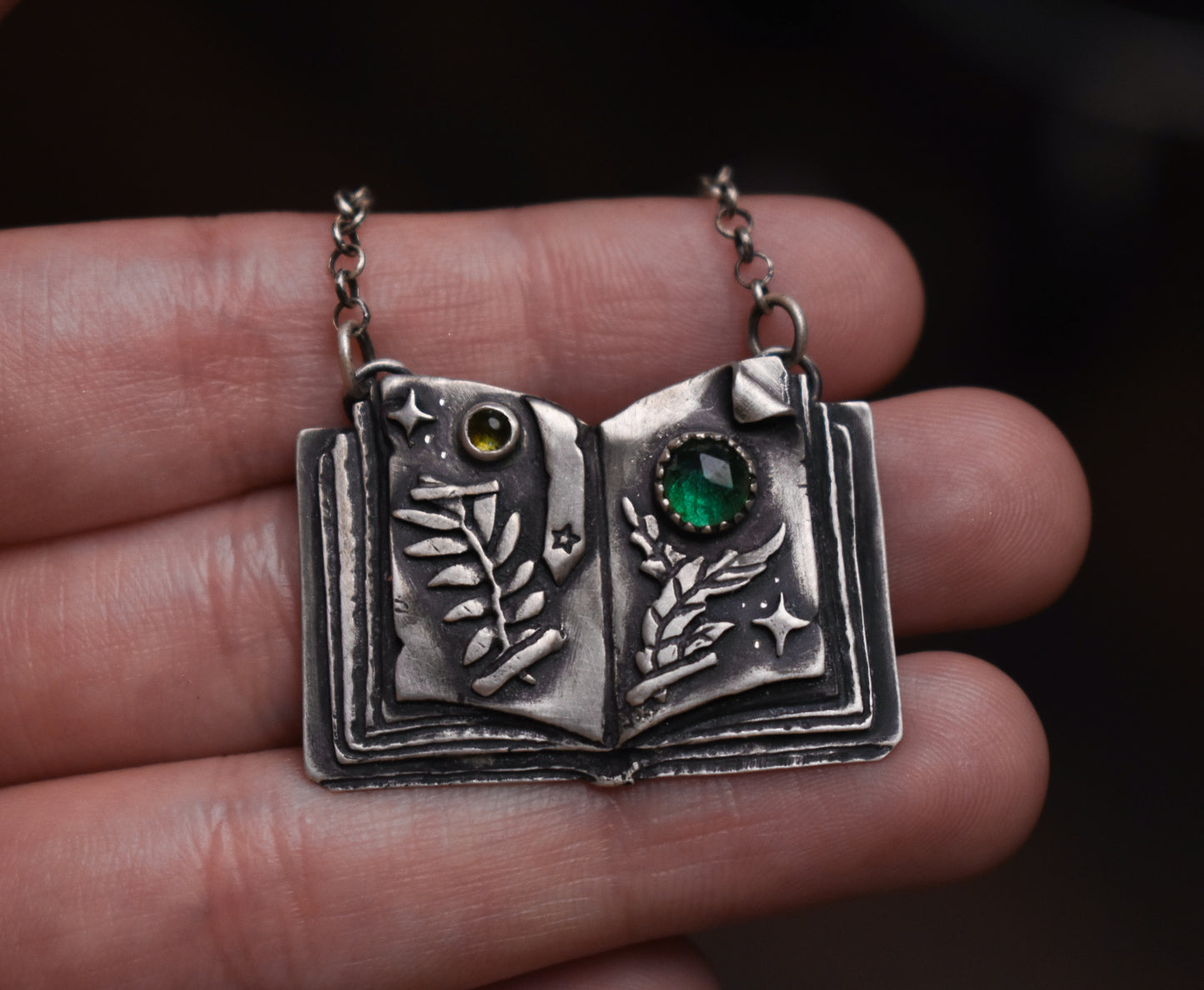 Green Witch Grimoire - Sterling silver