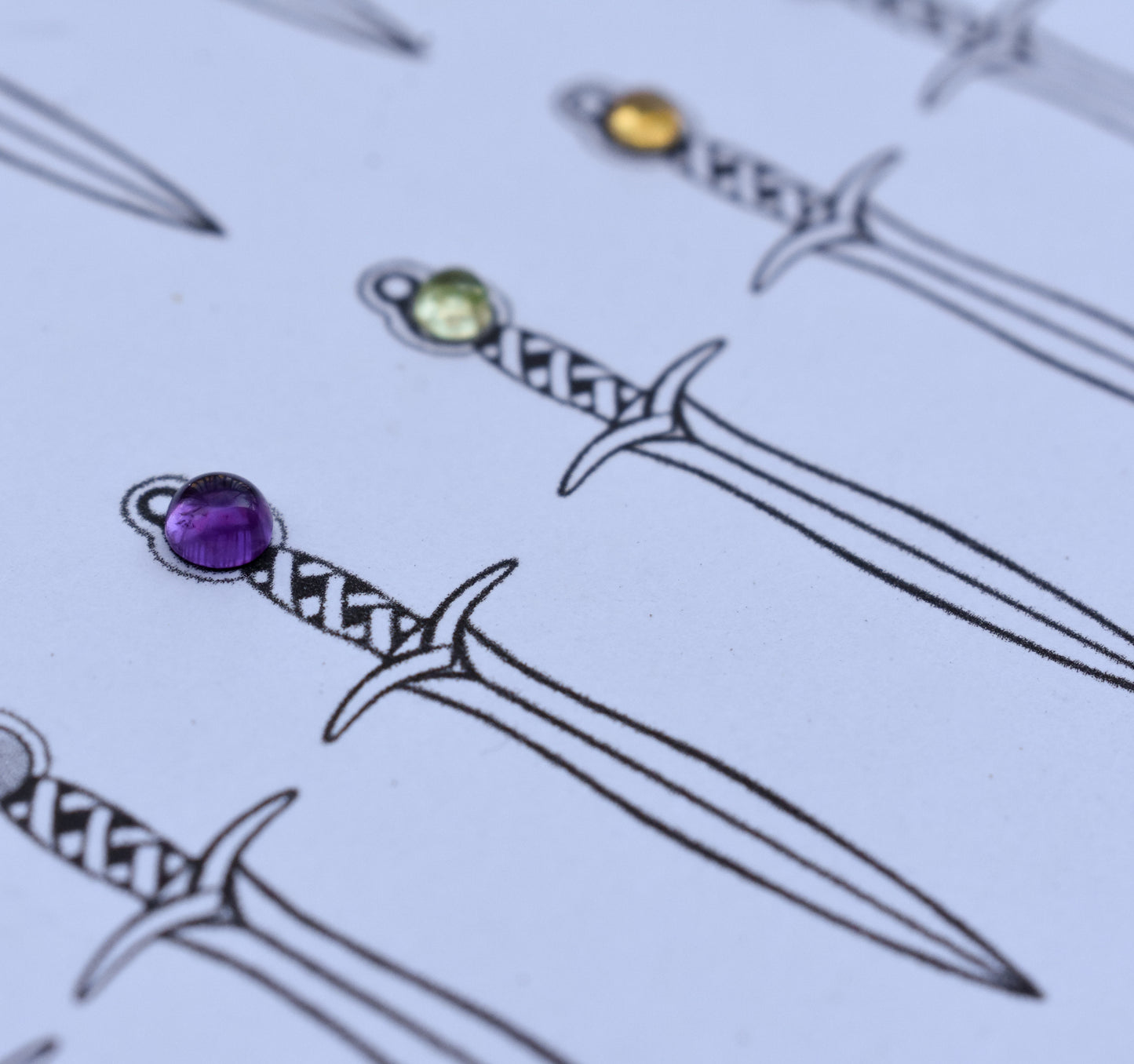 MADE TO ORDER - Fantasy Swords, Sterling silver.