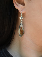 Load image into Gallery viewer, Scottish Highland Earring #2, Moss Agate, Sterling silver.
