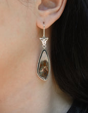 Load image into Gallery viewer, Scottish Highland Earring #2, Moss Agate, Sterling silver.
