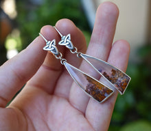 Load image into Gallery viewer, Scottish Highland Earring #1, Moss Agate, Sterling silver.
